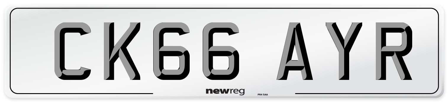 CK66 AYR Number Plate from New Reg